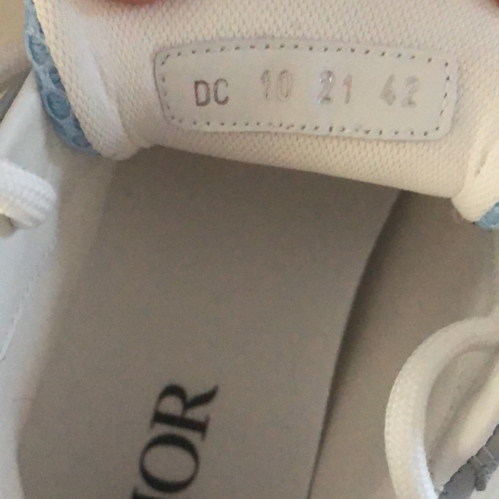 Dior B22 Sneaker White and Blue Technical Mesh and Gray Calfskin - Picture 12 of 16